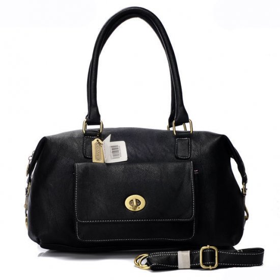 Coach Madeline East West Medium Black Satchels AQZ | Women